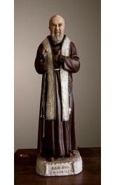 Statua Padre Pio Benedicente con stola color 77cm